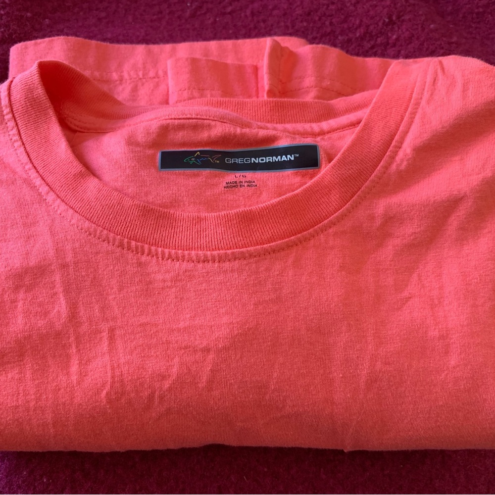 Greg Norman Pocket Tee. Deep Pink